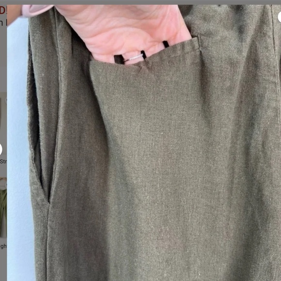 Cristina B Linen Blend Straight Leg Pull On Pants - Picture 7 of 9